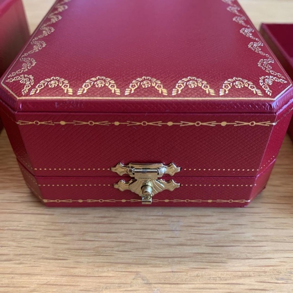 Cartier Jewelry Box Ring Case Pair Double w/Outer Box Accessory Storage - Picture 7 of 8